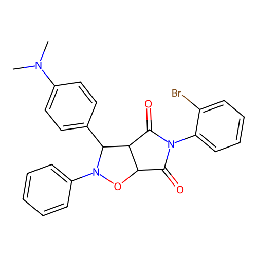 3-(2-bromophenyl)-8-(4-dimethylaminophenyl)-7-phenyl-6-oxa-3,7-diazabicyclo[3.3.0]octane-2,4-dione structure