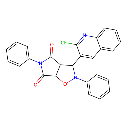 8-(2-chloroquinolin-3-yl)-3,7-diphenyl-6-oxa-3,7-diazabicyclo[3.3.0]octane-2,4-dione structure