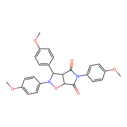 2,3,5-tris(4-methoxyphenyl)-3a,6a-dihydro-3H-pyrrolo[3,4-d][1,2]oxazole-4,6-dione structure
