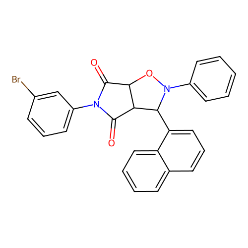 3-(3-bromophenyl)-8-naphthalen-1-yl-7-phenyl-6-oxa-3,7-diazabicyclo[3.3.0]octane-2,4-dione structure
