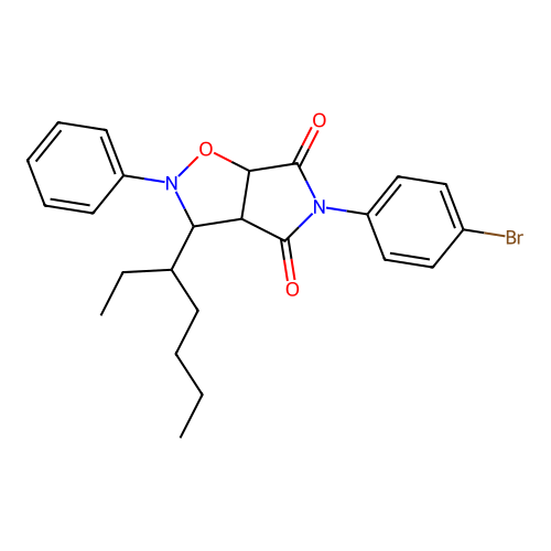 3-(4-bromophenyl)-8-heptan-3-yl-7-phenyl-6-oxa-3,7-diazabicyclo[3.3.0]octane-2,4-dione structure