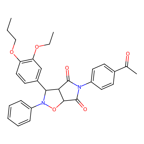 5-(4-acetylphenyl)-3-(3-ethoxy-4-propoxyphenyl)-2-phenyl-3a,6a-dihydro-3H-pyrrolo[3,4-d][1,2]oxazole-4,6-dione structure