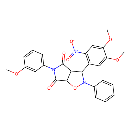 3-(4,5-dimethoxy-2-nitrophenyl)-5-(3-methoxyphenyl)-2-phenyl-3a,6a-dihydro-3H-pyrrolo[3,4-d][1,2]oxazole-4,6-dione structure