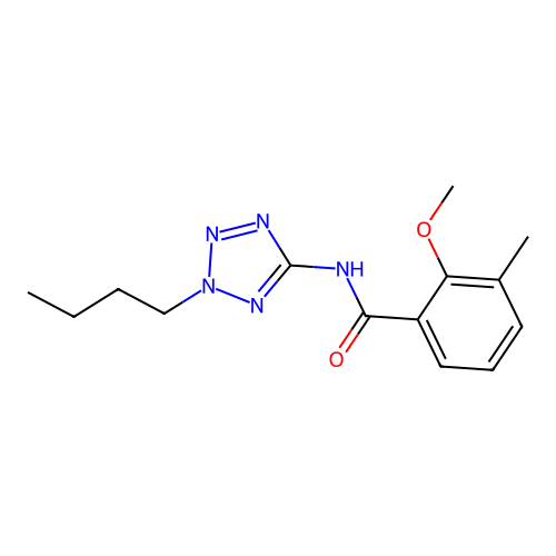 N-(2-butyl-2H-tetrazol-5-yl)-2-methoxy-3-methylbenzamide structure