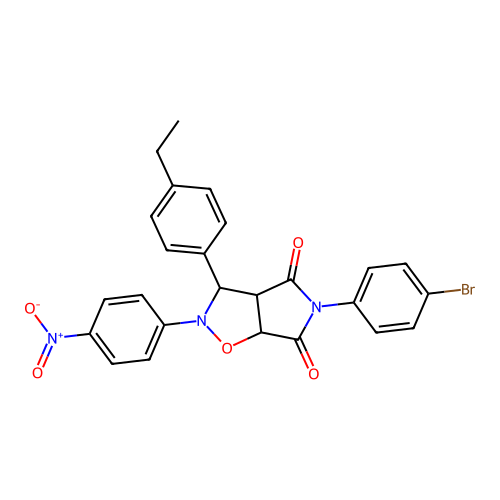 5-(4-bromophenyl)-3-(4-ethylphenyl)-2-(4-nitrophenyl)-3a,6a-dihydro-3H-pyrrolo[3,4-d][1,2]oxazole-4,6-dione structure