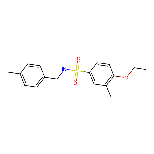 4-ethoxy-3-methyl-N-(4-methylbenzyl)benzenesulfonamide structure