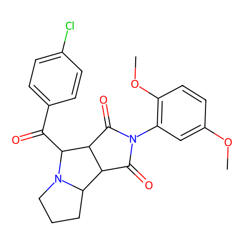 4-(4-chlorobenzoyl)-2-(2,5-dimethoxyphenyl)-4,6,7,8,8a,8b-hexahydro-3aH-pyrrolo[3,4-a]pyrrolizine-1,3-dione structure