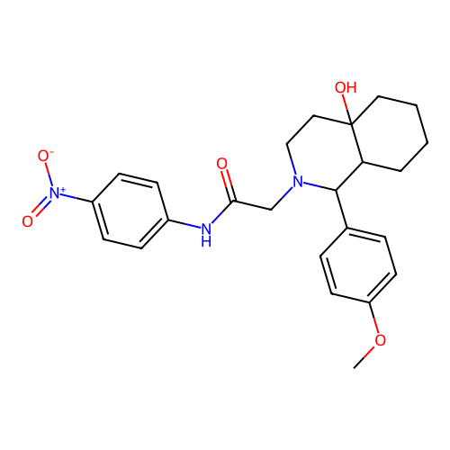 2-(4a-hydroxy-1-(4-methoxyphenyl)octahydroisoquinolin-2(1H)-yl)-N-(4-nitrophenyl)acetamide structure