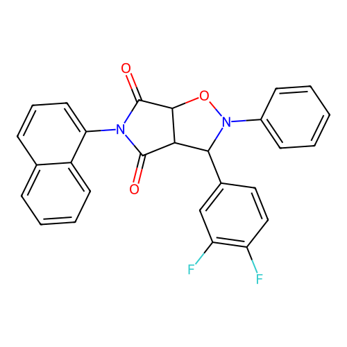 3-(3,4-difluorophenyl)-5-(naphthalen-1-yl)-2-phenyldihydro-2H-pyrrolo[3,4-d][1,2]oxazole-4,6(3H,5H)-dione structure