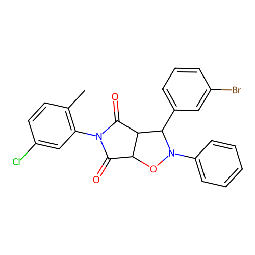 3-(3-bromophenyl)-5-(5-chloro-2-methylphenyl)-2-phenyldihydro-2H-pyrrolo[3,4-d][1,2]oxazole-4,6(3H,5H)-dione structure
