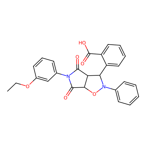 2-(5-(3-ethoxyphenyl)-4,6-dioxo-2-phenylhexahydro-2H-pyrrolo[3,4-d]isoxazol-3-yl)benzoic acid structure