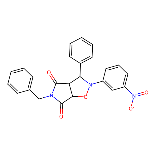 3-benzyl-7-(3-nitrophenyl)-8-phenyl-6-oxa-3,7-diazabicyclo[3.3.0]octane-2,4-dione structure