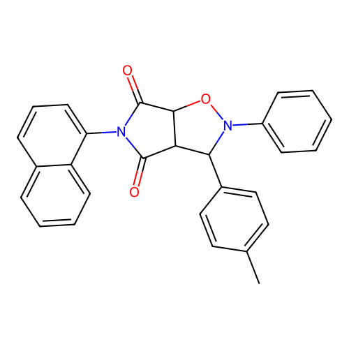 3-(4-methylphenyl)-5-(naphthalen-1-yl)-2-phenyldihydro-2H-pyrrolo[3,4-d][1,2]oxazole-4,6(3H,5H)-dione structure