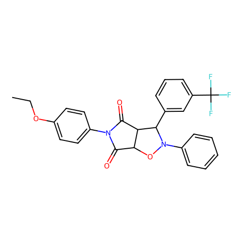 5-(4-ethoxyphenyl)-2-phenyl-3-(3-(trifluoromethyl)phenyl)dihydro-2H-pyrrolo[3,4-d]isoxazole-4,6(5H,6aH)-dione structure
