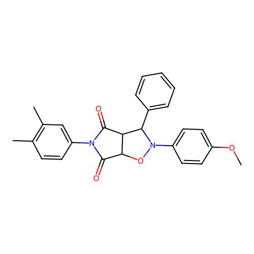 3-(3,4-dimethylphenyl)-7-(4-methoxyphenyl)-8-phenyl-6-oxa-3,7-diazabicyclo[3.3.0]octane-2,4-dione structure