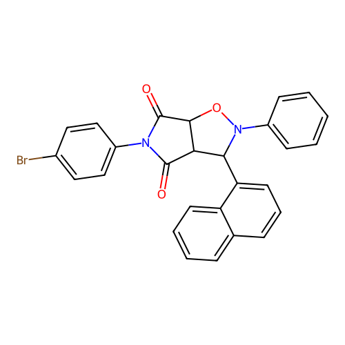 3-(4-bromophenyl)-8-naphthalen-1-yl-7-phenyl-6-oxa-3,7-diazabicyclo[3.3.0]octane-2,4-dione structure