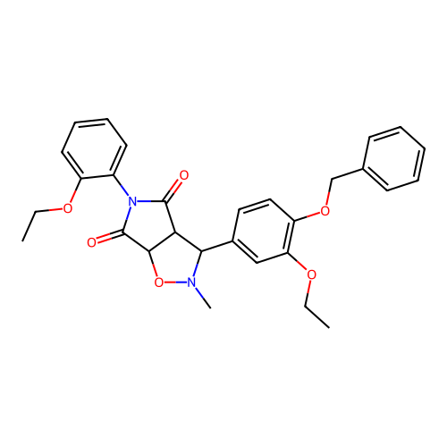 3-(4-(benzyloxy)-3-ethoxyphenyl)-5-(2-ethoxyphenyl)-2-methyldihydro-2H-pyrrolo[3,4-d]isoxazole-4,6(5H,6aH)-dione structure