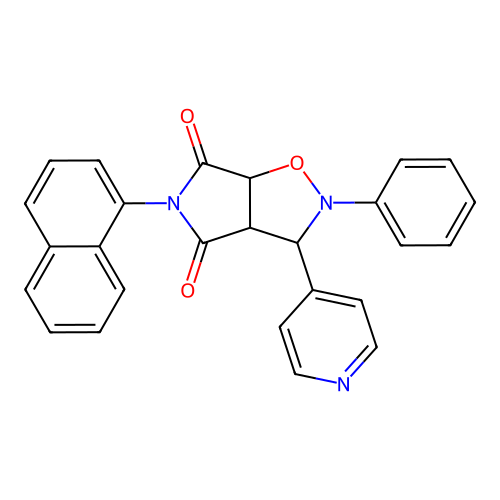 3-naphthalen-1-yl-7-phenyl-8-pyridin-4-yl-6-oxa-3,7-diazabicyclo[3.3.0]octane-2,4-dione structure