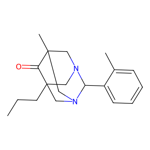 5-Methyl-2-(2-methylphenyl)-7-propyl-1,3-diazatricyclo[3.3.1.1~3,7~]decan-6-one structure