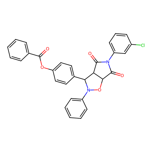 [4-[3-(3-chlorophenyl)-2,4-dioxo-7-phenyl-6-oxa-3,7-diazabicyclo[3.3.0]oct-8-yl]phenyl] Benzoate structure