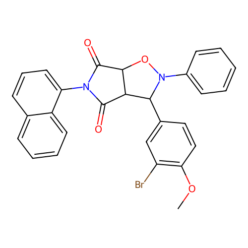 3-(3-bromo-4-methoxyphenyl)-5-(naphthalen-1-yl)-2-phenyldihydro-2H-pyrrolo[3,4-d][1,2]oxazole-4,6(3H,5H)-dione structure