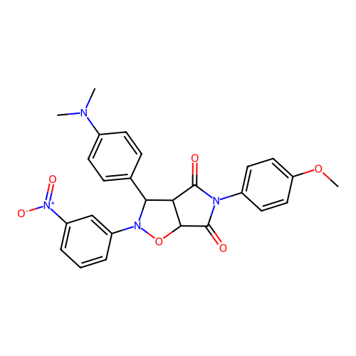 3-(4-(dimethylamino)phenyl)-5-(4-methoxyphenyl)-2-(3-nitrophenyl)dihydro-2H-pyrrolo[3,4-d]isoxazole-4,6(5H,6aH)-dione structure