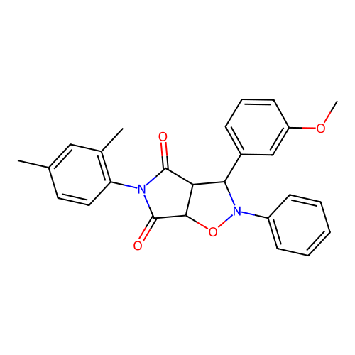 3-(2,4-dimethylphenyl)-8-(3-methoxyphenyl)-7-phenyl-6-oxa-3,7-diazabicyclo[3.3.0]octane-2,4-dione structure