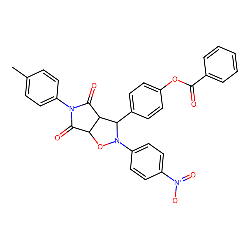 [4-[5-(4-methylphenyl)-2-(4-nitrophenyl)-4,6-dioxo-3a,6a-dihydro-3H-pyrrolo[3,4-d][1,2]oxazol-3-yl]phenyl] benzoate structure