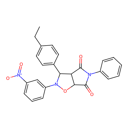3-(4-ethylphenyl)-2-(3-nitrophenyl)-5-phenyl-3a,6a-dihydro-3H-pyrrolo[3,4-d][1,2]oxazole-4,6-dione structure
