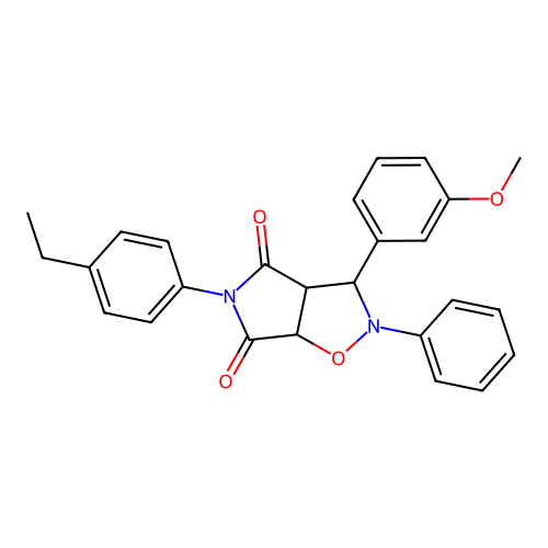 3-(4-ethylphenyl)-8-(3-methoxyphenyl)-7-phenyl-6-oxa-3,7-diazabicyclo[3.3.0]octane-2,4-dione structure