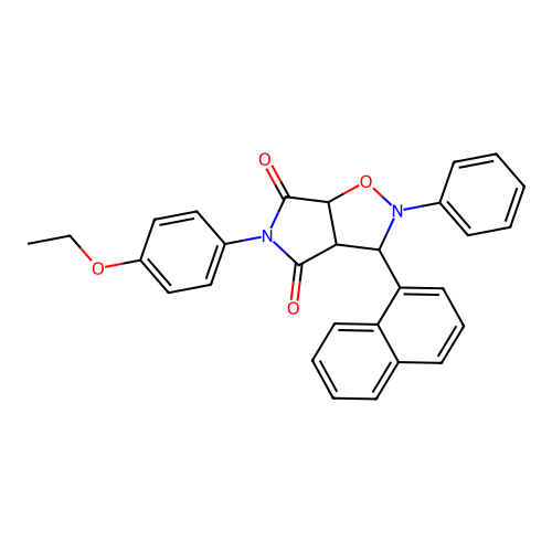 3-(4-ethoxyphenyl)-8-naphthalen-1-yl-7-phenyl-6-oxa-3,7-diazabicyclo[3.3.0]octane-2,4-dione structure