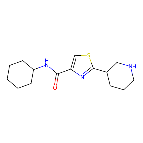 N-cyclohexyl-2-piperidin-3-yl-1,3-thiazole-4-carboxamide structure