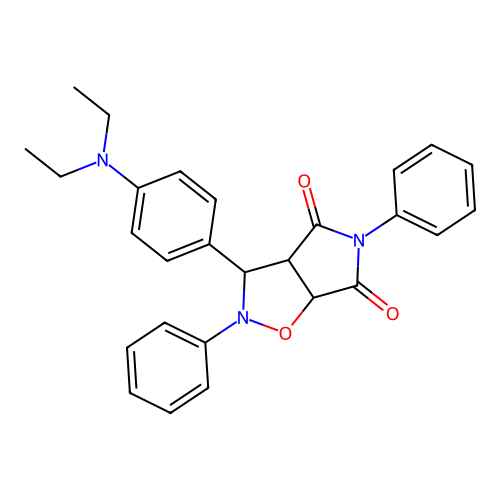 8-(4-diethylaminophenyl)-3,7-diphenyl-6-oxa-3,7-diazabicyclo[3.3.0]octane-2,4-dione structure