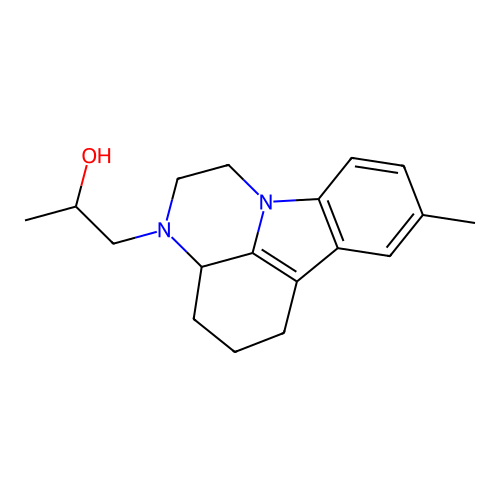 3H-Pyrazino[3,2,1-jk]carbazole-3-ethanol, 1,2,3a,4,5,6-hexahydro-a,8-dimethyl- structure