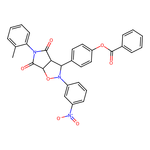 [4-[5-(2-methylphenyl)-2-(3-nitrophenyl)-4,6-dioxo-3a,6a-dihydro-3H-pyrrolo[3,4-d][1,2]oxazol-3-yl]phenyl] benzoate structure
