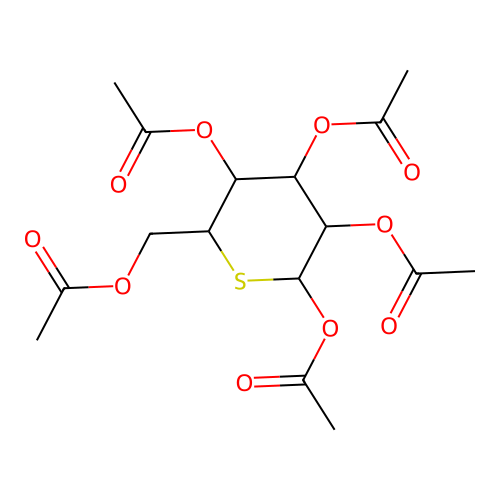 (3,4,5,6-Tetraacetyloxythian-2-yl)methyl acetate structure