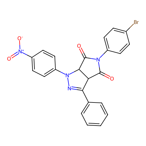 3-(4-bromophenyl)-8-(4-nitrophenyl)-6-phenyl-3,7,8-triazabicyclo[3.3.0]oct-6-ene-2,4-dione structure