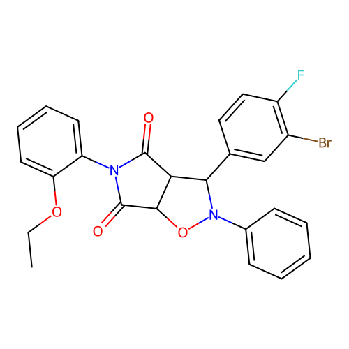 3-(3-bromo-4-fluorophenyl)-5-(2-ethoxyphenyl)-2-phenyl-3a,6a-dihydro-3H-pyrrolo[3,4-d][1,2]oxazole-4,6-dione structure