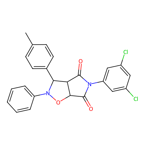 3-(3,5-dichlorophenyl)-8-(4-methylphenyl)-7-phenyl-6-oxa-3,7-diazabicyclo[3.3.0]octane-2,4-dione structure