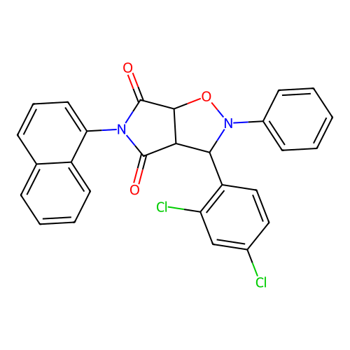 3-(2,4-dichlorophenyl)-5-(naphthalen-1-yl)-2-phenyldihydro-2H-pyrrolo[3,4-d][1,2]oxazole-4,6(3H,5H)-dione structure