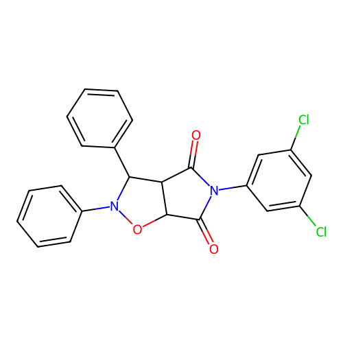 3-(3,5-dichlorophenyl)-7,8-diphenyl-6-oxa-3,7-diazabicyclo[3.3.0]octane-2,4-dione structure