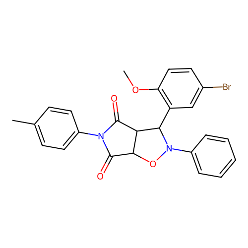 3-(5-bromo-2-methoxyphenyl)-2-phenyl-5-(p-tolyl)dihydro-2H-pyrrolo[3,4-d]isoxazole-4,6(5H,6aH)-dione structure