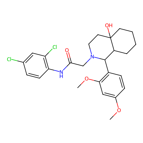 N-(2,4-dichlorophenyl)-2-(1-(2,4-dimethoxyphenyl)-4a-hydroxyoctahydroisoquinolin-2(1H)-yl)acetamide structure