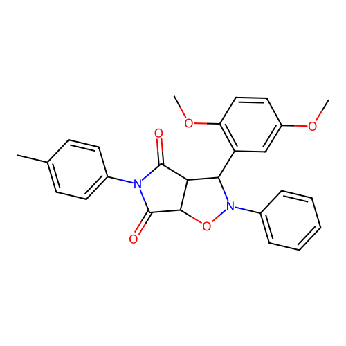 3-(2,5-dimethoxyphenyl)-2-phenyl-5-(p-tolyl)dihydro-2H-pyrrolo[3,4-d]isoxazole-4,6(5H,6aH)-dione structure