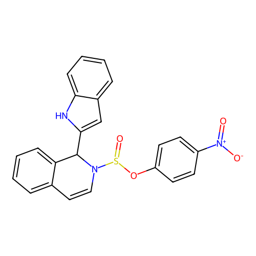 4-nitrophenyl 1-(1H-indol-2-yl)isoquinoline-2(1H)-sulfinate structure