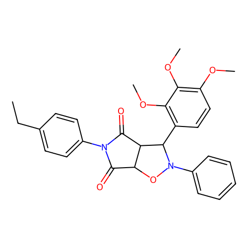 5-(4-ethylphenyl)-2-phenyl-3-(2,3,4-trimethoxyphenyl)-3a,6a-dihydro-3H-pyrrolo[3,4-d][1,2]oxazole-4,6-dione structure