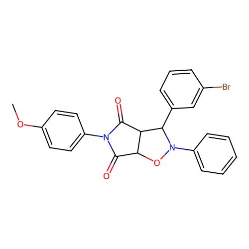 3-(3-bromophenyl)-5-(4-methoxyphenyl)-2-phenyl-3a,6a-dihydro-3H-pyrrolo[3,4-d][1,2]oxazole-4,6-dione structure