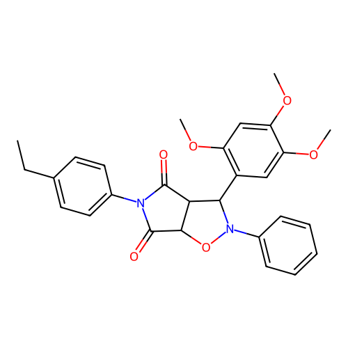 5-(4-ethylphenyl)-2-phenyl-3-(2,4,5-trimethoxyphenyl)-3a,6a-dihydro-3H-pyrrolo[3,4-d][1,2]oxazole-4,6-dione structure