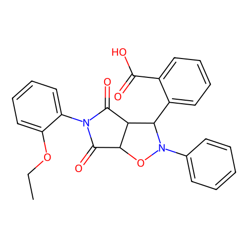 2-(5-(2-ethoxyphenyl)-4,6-dioxo-2-phenylhexahydro-2H-pyrrolo[3,4-d]isoxazol-3-yl)benzoic acid structure