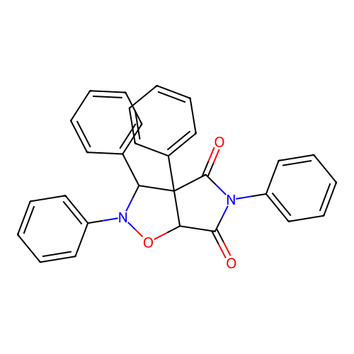 2,3,3a,5-tetraphenyldihydro-2H-pyrrolo[3,4-d][1,2]oxazole-4,6(3H,5H)-dione structure